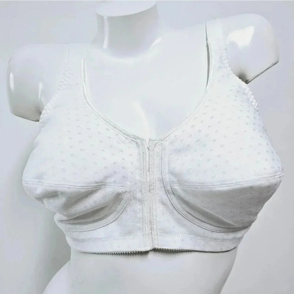 Amoena Greta white Masectomy cotton pocketed bra 36D - Picture 4 of 11